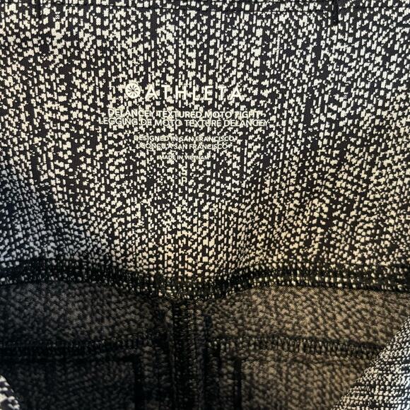 Athleta Delancey Textured Moto Tight Womens Black White Ankle Zip Size Small - Picture 7 of 9